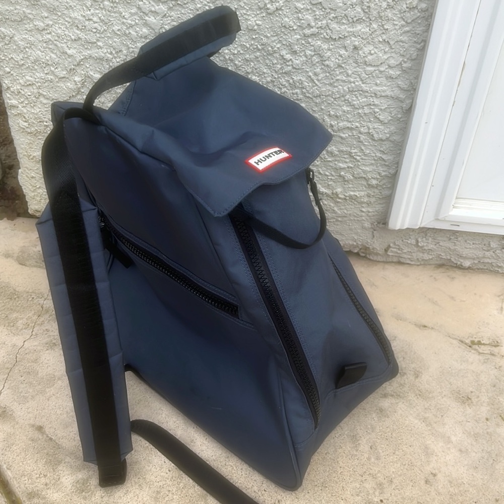 HUNTER Original Short Holdall Blue Nylon Shoulder Bag
